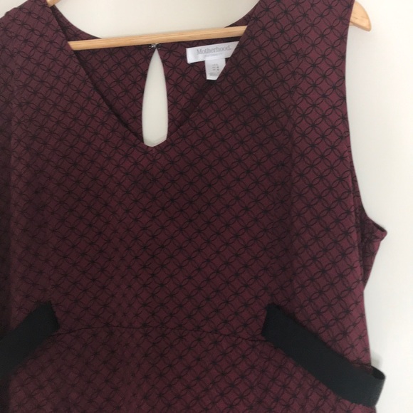 Motherhood Maternity Midi Dress Burgundy SZ Large - Picture 6 of 16